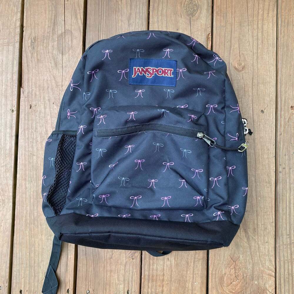JanSport Cross Town Plus Backpack Bows Print Laptop Pocket